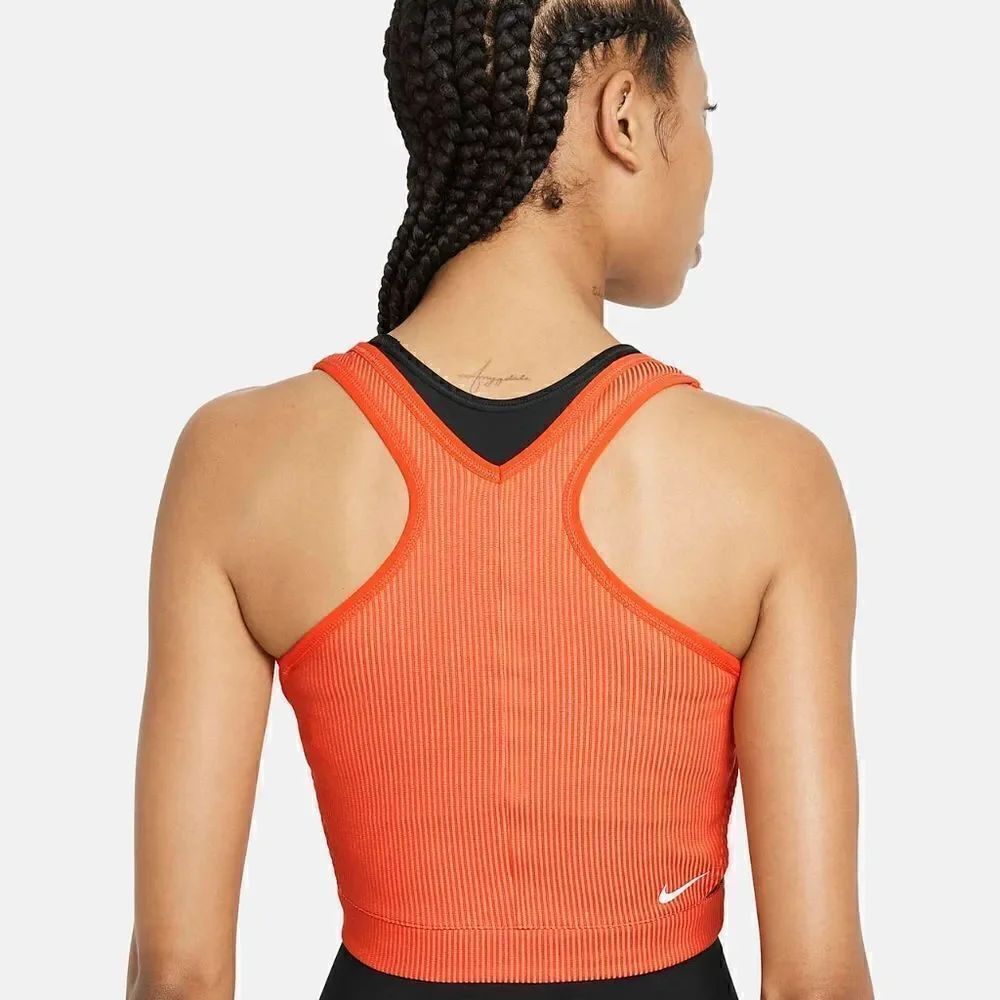 Nike Naomi Osaka Court Challenger Tennis Crop Tank Top Size Large L Orange New